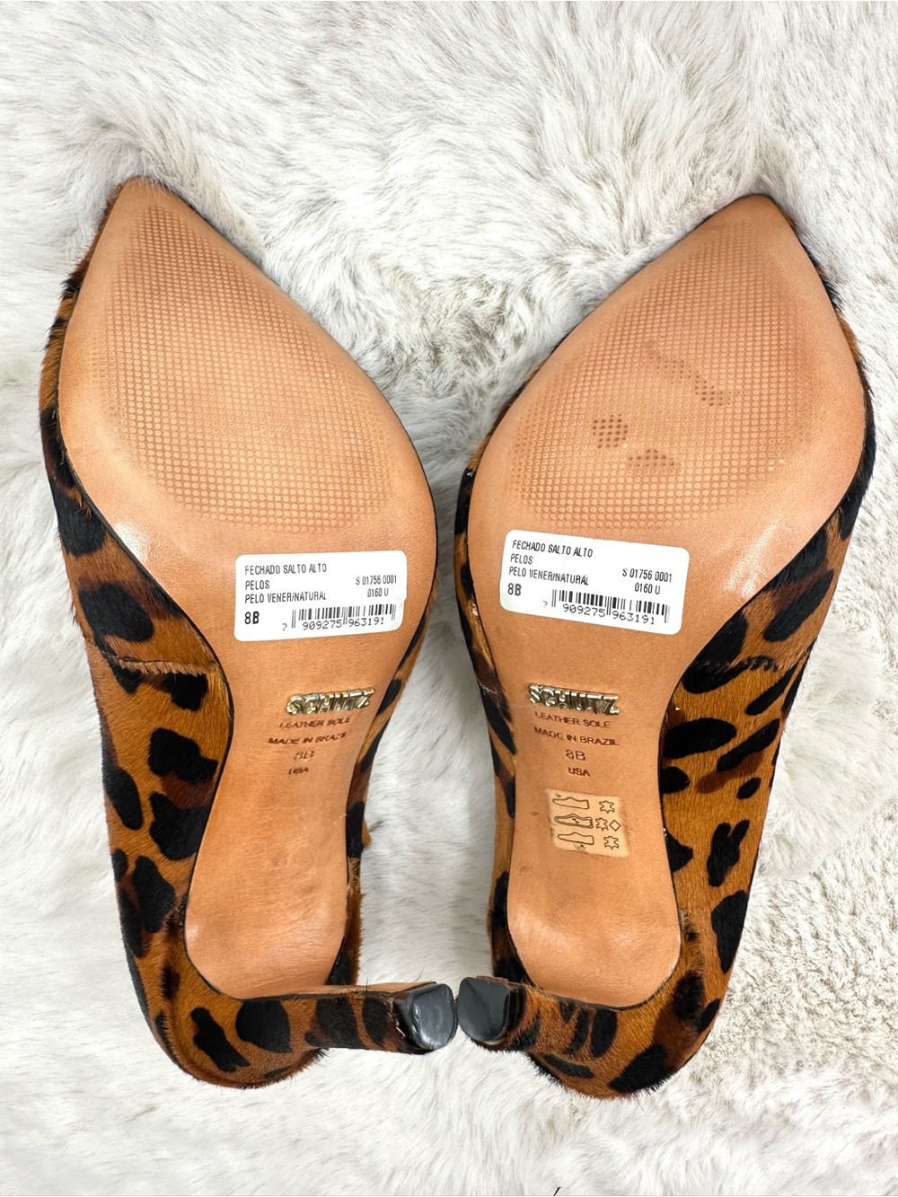 Schutz Lola‎ Leopard Pumps Size 8 NWT Pointed Toe Stiletto Heels - Picture 10 of 11